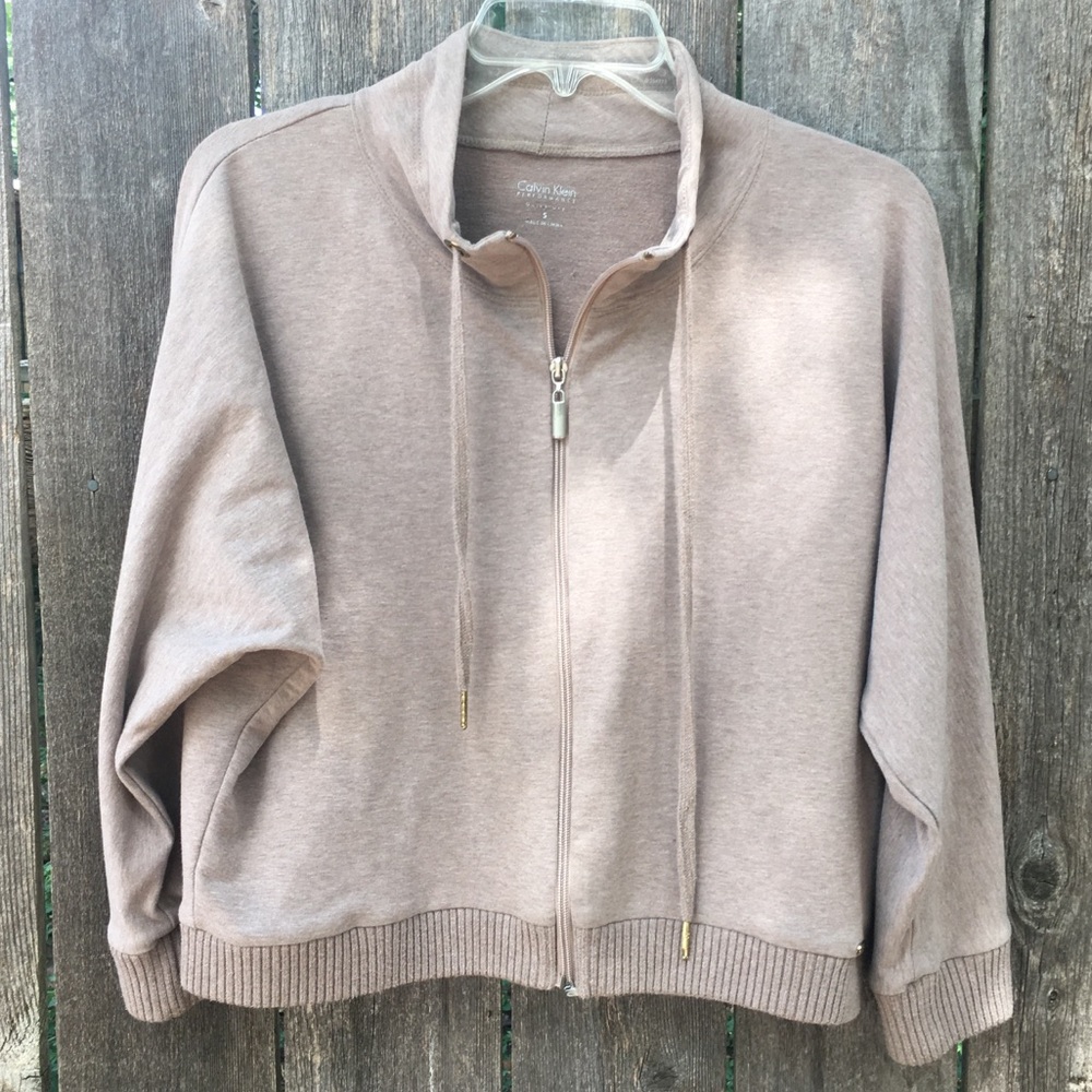 Calvin Klein Performance Cropped Hoodie Full Zip Sz Small